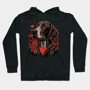 Pointer dog valentine's day Hoodie